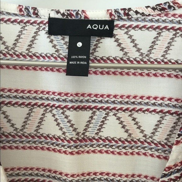 Aqua Printed Long Sleeve Romper / Size L - Picture 4 of 4